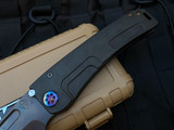 Medford Marauder-H Folder Ti PVD Body w/ Flamed Hardware,  PVD Brushed/Flamed Clip, and S45VN Vulcan Plain Edge Blade (3.75")