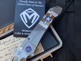 Medford 187DP Folder Tumbled "Stars-N-Bars/Rivets" Ti Body w/ Flamed Hardware and D2 Tumbled Plain Edge Blade (3.75")