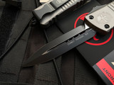 Microtech Combat Troodon D/E Titanium Grey Aluminum Body w/ Black Plain Edge Blade (3.8") 142-1TG