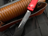 Microtech UTX-70 T/E Red Aluminum Body w/ Black Plain Edge Blade (2.4") 149-1RD
