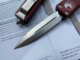 Microtech UTX-85 D/E Merlot Aluminum Body w/ Stonewashed Plain Edge Blade (3.1") 232-10MR