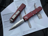 Microtech UTX-85 D/E Merlot Aluminum Body w/ Stonewashed Plain Edge Blade (3.1") 232-10MR