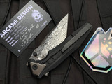 Arcane Design The Creature Folder Black Titanium Body w/ Silver Pivot Collar and Damasteel Tanto Plain Edge Blade (3.75")