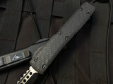 Microtech Ultratech Warhound Signature Series Carbon Fiber Top Black Aluminum Body w/ Tactical Black Plain Edge Blade (3.4") 119W-1CFS