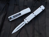 Microtech Ultratech D/E Storm Trooper White Cerakote Aluminum Body w/ Storm Trooper White Plain Edge Blade (3.4") 122-1STD