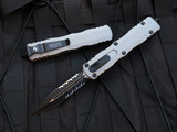 Microtech Dirac Delta D/E Cerakote Titanium Grey Aluminum Body w/ Black Partially Serrated Blade (3.8") 227-2TG