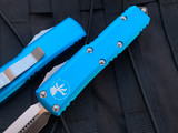 Microtech UTX-85 D/E Turquoise Aluminum Body w/ Satin Plain Edge Blade (3.1") 232-4TQ
