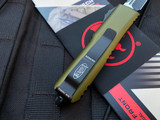 MIcrotech UTX-85 T/E OD Green Aluminum Body w/ Black Plain Edge Blade (3.1") 233-1OD