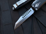 Microtech UTX-85 Warhound Black Aluminum Body w/ Stonewashed Plain Edge Blade (3.1") 719W-10S