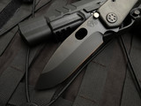 Medford 187DP Black PVD Contoured Titanium Body w/ PVD Hardware, Pocket Clip, and D2 Plain Edge Blade (3.75")