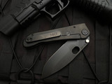 Medford 187DP Black PVD Contoured Titanium Body w/ PVD Hardware, Pocket Clip, and D2 Plain Edge Blade (3.75")