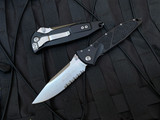 Microtech Socom Elite S/E Black Aluminum Body w/ Stonewashed Partially Serrated Blade (4") 160-11