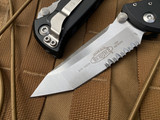 Microtech Socom Elite T/E Folder Black Aluminum Body w/ Stonewashed Partially Serrated Blade (4") 161-11