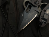 Microtech Stitch S/E Auto Folder Tactical Black Aluminum Body w/ Tactical Black Full Serrated Blade (3.75") 169-3T