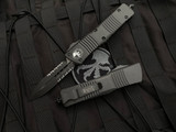 Microtech Combat Troodon D/E Cerakote Dark Tungston Aluminum Body w/ Cerakote Dark Tungston Partially Serrated Blade (3.8") 142-2CDT