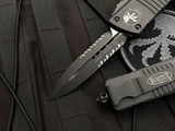 Microtech Combat Troodon D/E Cerakote Dark Tungston Aluminum Body w/ Cerakote Dark Tungston Partially Serrated Blade (3.8") 142-2CDT