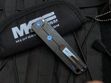 Medford M-48 Folder Black Aluminum/PVD Ti Body and Blue Hardware/Clip w/ S45VN PVD Plain Edge Blade (3.9")