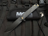 Medford M-48 Folder Black Aluminum/PVD Ti Body and Bronzed Hardware/PVD Clip  w/ S45VN PVD Plain Edge Blade (3.9")
