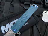 Medford M-48 Folder Blue Aluminum/Tumbled Ti Body and Blue Hardware/Clip w/ S45VN Tumbled Plain Edge Blade (3.9")