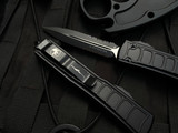 Microtech Ultratech II D/E Tactical Black Aluminum Textured Body w/ Tactical Black Plain Edge Blade (3.4") 122II-2TS