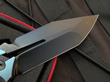PRE-OWNED Arcane Design Plexus Folder Titanium Black/Blue Body w/ Black Plain Edge Blade (3.5")