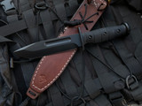 Medford USMC Fighter FIxed Blade Black G10 Handles w/ S35VN Black PVD Plain Edge Blade (6.5")