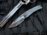 Medford Marauder-H Folder Beadblast Cement "Lightning" Body w/ PVD Hardware, Flamed Clip, and S35VN Vulcan Drop Point Blade (3.75")