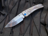 Medford Marauder-H Folder Tumbled "Liberty Bell" Body and Blue Hardware/Clip w/ S45VN Tumbled Tanto Blade (3.75")