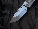 Medford Marauder-H Folder Tumbled "Laurel Leaf" Body and Flamed Hardware/Clip w/ S45VN Tumbled Drop Point Blade (3.75")