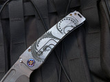 Medford Marauder-H Folder Tumbled "Laurel Leaf" Body and Flamed Hardware/Clip w/ S45VN Tumbled Drop Point Blade (3.75")