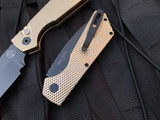 Pro-Tech Strider PT+ Textured AlBronze Body w/ MOP Button and Magnacut DLC Plain Edge Blade (3.06") PT236