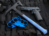 Blackside Customs Rykochet Custom Tomahawk Black PVD S7 Tool Steel Body w/ Flamed Titanium Scales and Carbon Fiber Face Plate