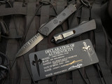 Marfione Custom X Borka Combat Troodon Black Hefted Alloy Body w/ Japanese War Crest, DLC Hardware, and M390 Rock Chisel Grind Single Edge Blade (3.8")