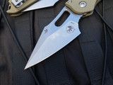 Microtech Borka Manual RAM-LOK Folder Fluted OD Green G10 Body w/ Stonewashed Plain Edge Blade (3.7") 169RL-10FLGTOD