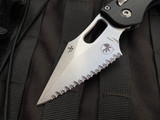Microtech Borka Manual RAM-LOK Folder Fluted Black G10 Body w/ Stonewashed Full Serrated Blade (3.7") 169RL-12FLGTBK
