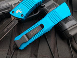 Microtech Combat Troodon D/E Turquoise Aluminum Body w/ Black Plain Edge Blade (3.8") 142-1TQ