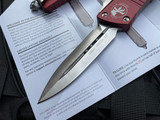 Microtech Combat Troodon D/E Merlot Aluminum Body w/ Satin Plain Edge Blade (3.8") 142-4MR