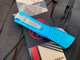 Microtech Combat Troodon D/E Turquoise Aluminum Body w/ Satin Plain Edge Blade (3.8") 142-4TQ