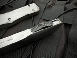 Marfione Custom Combat Troodon Stainless Steel Body w/ Carbon Fiber Switch and Mirror Polished Blade (3.8")
