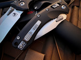 Microtech Amphibian S/E RAM-LOK Folder Fluted Black Aluminum Body w/ Stonewashed Plain Edge Blade (3.9") 137RL-10FL