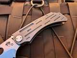 CONSIGNMENT Medford GW3 Colonial Folder Tumbled Titanium Body w/ Tumbled Drop Point Plain Edge Blade (3.5")