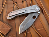 CONSIGNMENT Medford 187DP Folder OD Green G10 and Tumbled Titanium Body w/ Black PVD Plain Edge Blade (3.4")