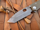 CONSIGNMENT Medford 187DP Folder OD Green G10 and Tumbled Titanium Body w/ Black PVD Plain Edge Blade (3.4")