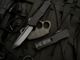 Microtech Combat Troodon T/E Delta Black Frag Body w/ Black DLC Shadow Plain Edge Blade (3.8") 144-1CT-DSH