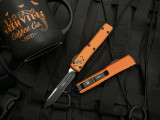 Microtech Ultratech S/E Black and Orange Halloween Body w/ Black Plain Edge Blade (3.4") 121-1HWS