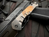 Medford Prae Slim Folder Tumbled "Molon Labe" Titanium Body w/ PVD Hardware/Clip and S45VN PVD Drop Point Blade (3.25")