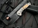 Medford Prae Slim Folder Tumbled "Molon Labe" Titanium Body w/ PVD Hardware/Clip and S45VN PVD Drop Point Blade (3.25")