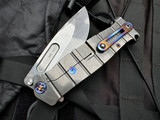 Medford USMC Fighter Flipper Tumbled Titanium Body w/ Flamed Hardware/Clip and S45VN Tumbled Blade (4.25")
