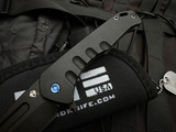 Medford Swift FL Flipper Black Aluminum Body and Blue Hardware w/ S45VN Black PVD Tanto Blade (3.3")