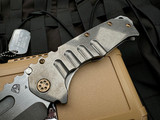 Medford Praetorian T Tumbled Titanium Body w/ Bronzed Hardware/Clip and S45VN Tumbled Tanto Blade (3.75")